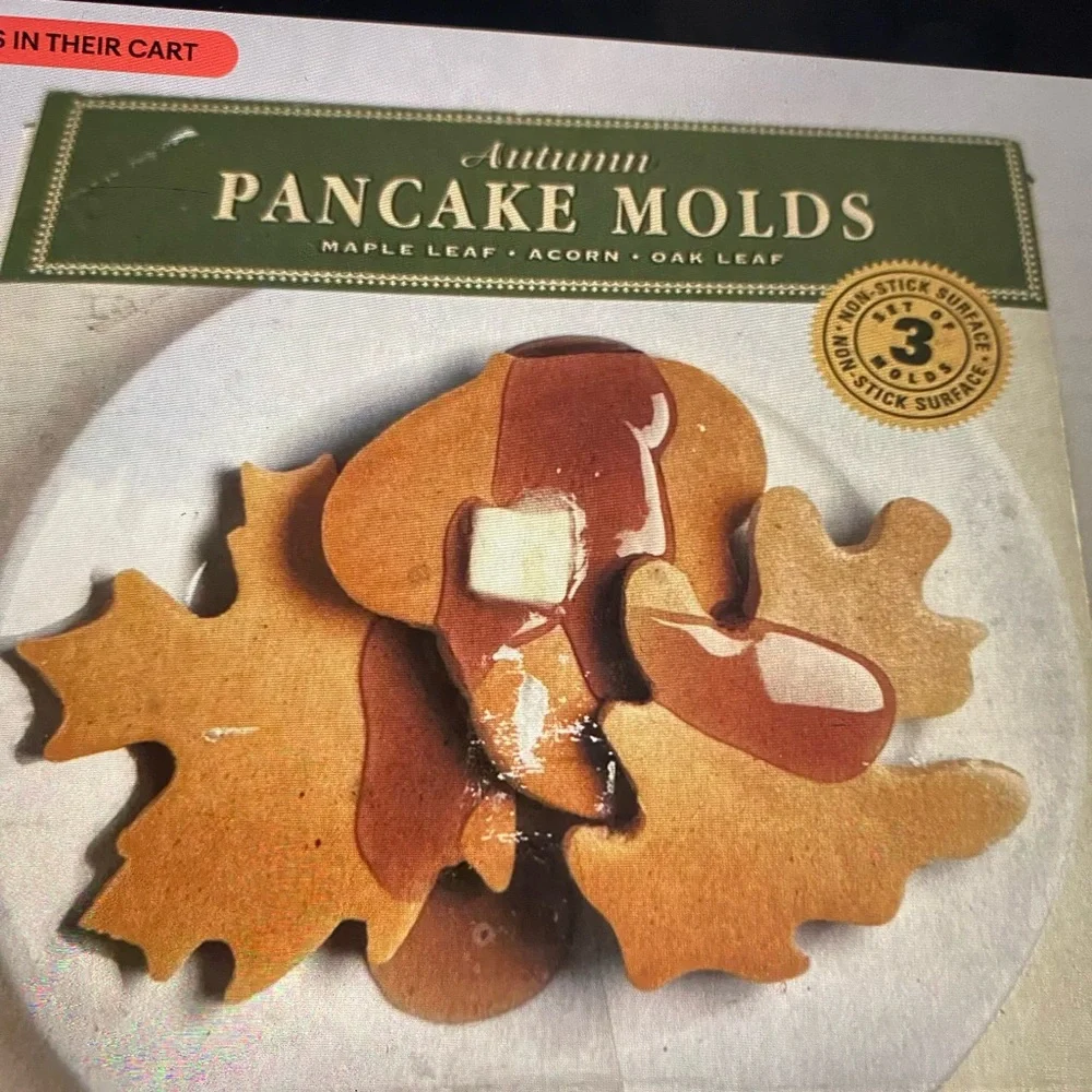 Williams Sonoma Christmas Pancake 4 Mold Nonstick Leaf & House EUC